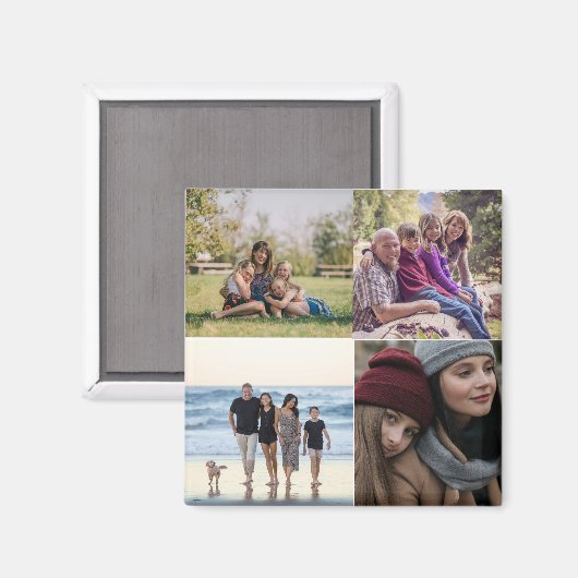 家族4の写真自分で作成 マグネット (正面/裏面)