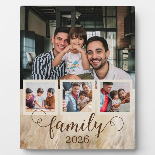 家族4フォトコラージュ2パパ フォトプラーク (正面)