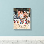 家族4フォトコラージュ キャンバスプリント (インサイチュ (ウッドフロア))
