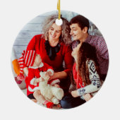 家族4人のパーソナライズされたクリスマスオーナメント セラミックオーナメント (裏面)