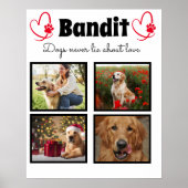 家族4枚カスタマイズ写真犬コラージュ ポスター (正面)