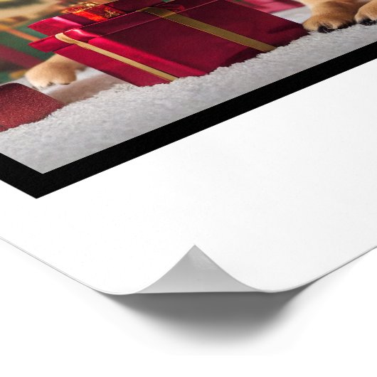 家族4枚カスタマイズ写真犬コラージュ ポスター (角)