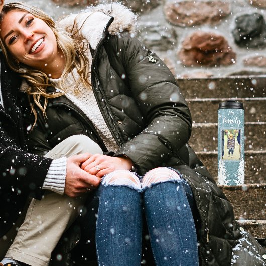 家族5フォトコラージュ&文字ホワイトクリスマス タンブラー