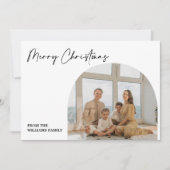家族5写真グリッドメリークリスマスホリデーカード シーズンカード (正面)
