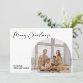 家族5写真グリッドメリークリスマスホリデーカード シーズンカード (スタンド正面)