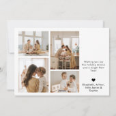 家族5写真グリッドメリークリスマスホリデーカード シーズンカード (裏面)