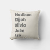 家族5孫の名前クリームレトロ クッション (正面)
