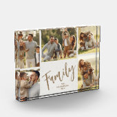 家族5枚の写真コラージュ写真ブロック フォトブロック (左)