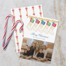 家族5 – 水彩モノグラムストッキング写真