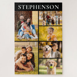 家族6フォトコラージミニマルシンプルリスト ジグソーパズル