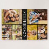 家族6フォトコラージュミニマルシンプル ジグソーパズル (横)