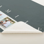 家族6フォトコラージュモダン石板グレー シェルパブランケット (3/4)