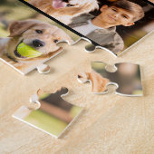 家族6フォトコラージュ名のシンプル ジグソーパズル (側面)