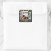 家族6フォトコラージュ雪の結晶メリークリスマス スクエアシール (バッグ)