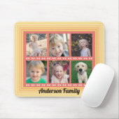 家族6フォトコラージョラルとイエローマウスパッド マウスパッド (マウス)