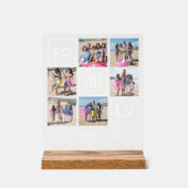 家族6枚の写真とパーソナライズされた文字 アクリルサイン (正面)