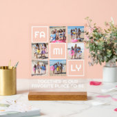 家族6枚の写真とパーソナライズされた文字 アクリルサイン (ウェディング)