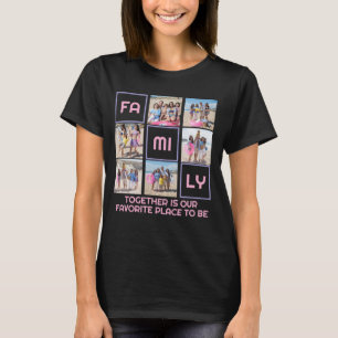 家族6枚の写真とパーソナライズされた文字 Tシャツ