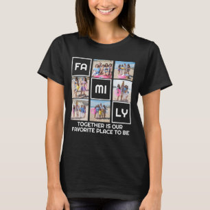 家族6枚の写真とパーソナライズされた文字 Tシャツ