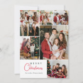 家族6枚の写真コラージュフェスティバルクリスマス シーズンカード (正面)