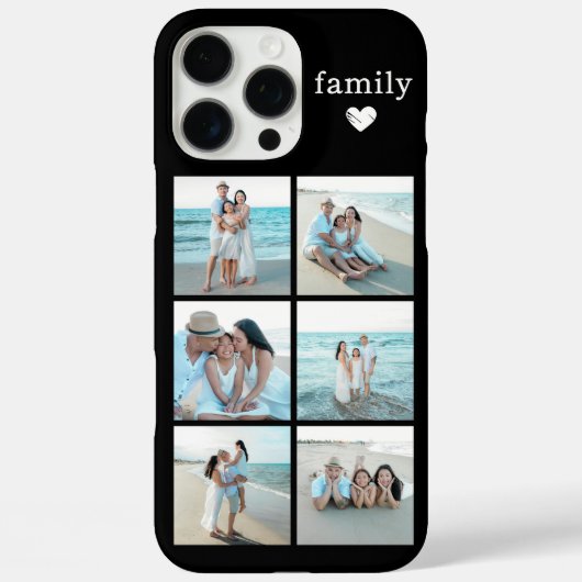 家族6枚の写真 ブラック Case-Mate iPhoneケース (裏面)