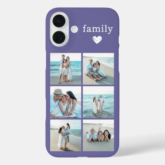 家族6枚写真パープル Case-Mate iPhoneケース (裏面)