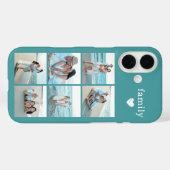 家族6枚写真 ティール Case-Mate iPhoneケース (裏面 (横))