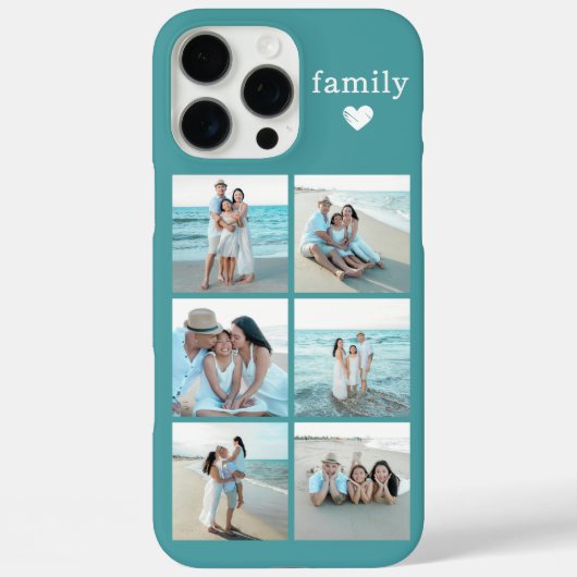 家族6枚写真 ティール Case-Mate iPhoneケース (裏面)