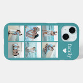 家族6枚写真 ティール Case-Mate iPhoneケース (裏面 (横))