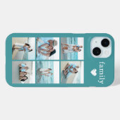 家族6枚写真 ティール Case-Mate iPhoneケース (裏面 (横))