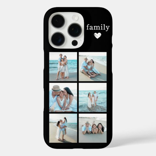 家族6枚写真 ブラック Case-Mate iPhoneケース (裏面)