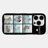 家族6枚写真 ブラック Case-Mate iPhoneケース (裏面 (横))