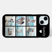家族6枚写真 ブラック Case-Mate iPhoneケース (裏面 (横))