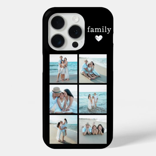 家族6枚写真 ブラック Case-Mate iPhoneケース (裏面)
