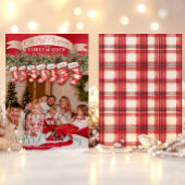 家族7人のクリスマス靴下の写真　赤ちゃんファースト シーズンカード