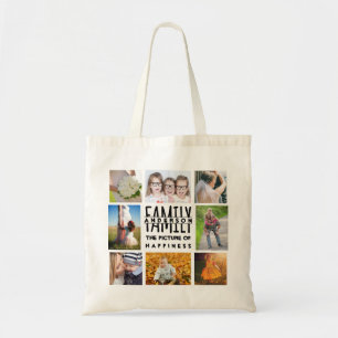 家族8の写真のコラージュのテンプレートはと一流V1を加えます トートバッグ