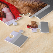 家族8フォトコラージシルバーことわざトレンディースクリプト ジグソーパズル (側面)