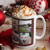 家族8フォトコラージモノグラムパーソナライズされた名 コーヒーマグカップ