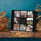 家族8フォトコラージモノグラムパーソナライズされた名 フォトプラーク (側面)