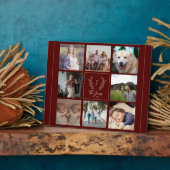 家族8フォトコラージモノグラムパーソナライズされた名 フォトプラーク (側面)