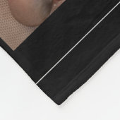 家族8フォトコラージモノグラム名エレガント黒 フリースブランケット (角)