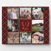 家族8フォトコラージモノグラム名レッドプライド フォトプラーク (正面)