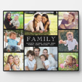 家族8フォトコラージュ黒 フォトプラーク (正面)
