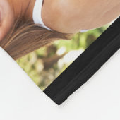 家族8フォトコラージュ黒 フリースブランケット (角)