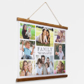 家族8フォトコラージュ 吊り下げ型タペストリー (傾斜あり)
