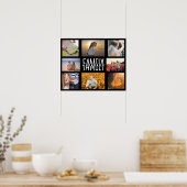 家族8フォトコラージュDIYテンプレート |名前V2の追加 ポスター (キッチン)