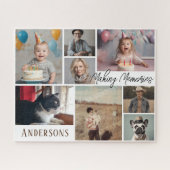 家族8写真コラージュと文字 ジグソーパズル (横)