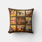 家族8写真秋秋茶金ゴールドハート クッション (正面)