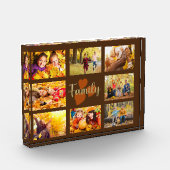 家族8写真秋秋茶金ゴールドハート フォトブロック (左)