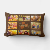 家族8写真秋秋茶金ゴールドハート ランバークッション (正面)